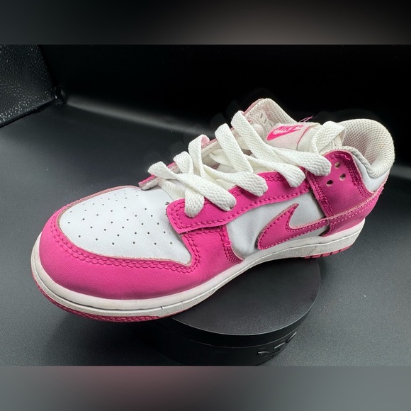 Nike Pink and White Dunk Low Sneakers - Picture 5 of 9